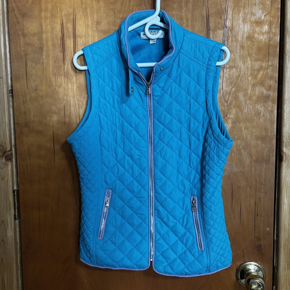 Back In The Saddle women's Teal Small Sized Jacket Vest Zip and Snap